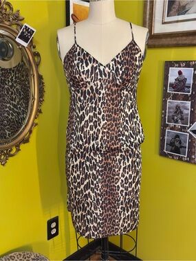 Vintage Vanity Fair Nylon Leopard Skirt Cami Set Small